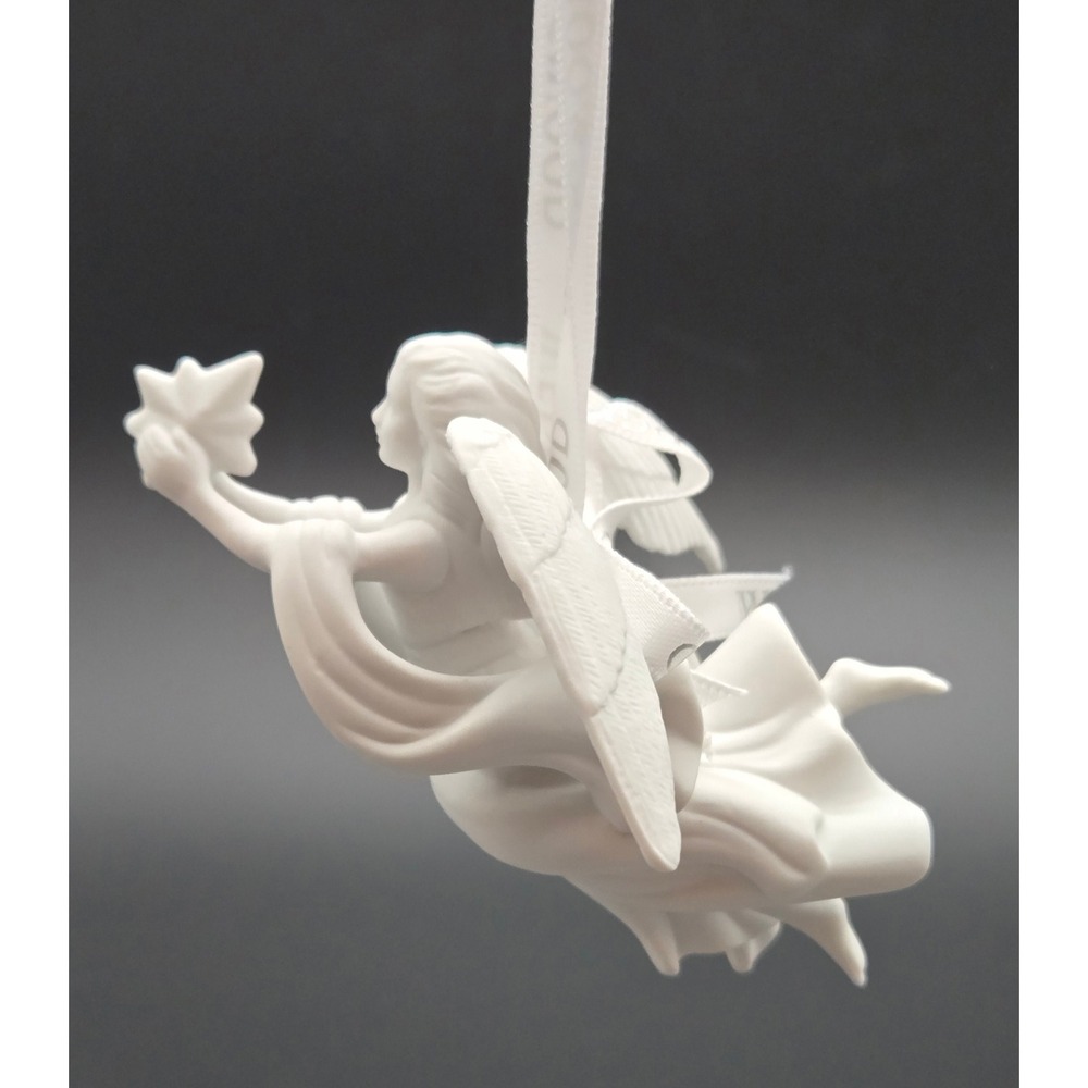 Wedgwood White Jasperware Flying Angel with Star Ornament in Box
